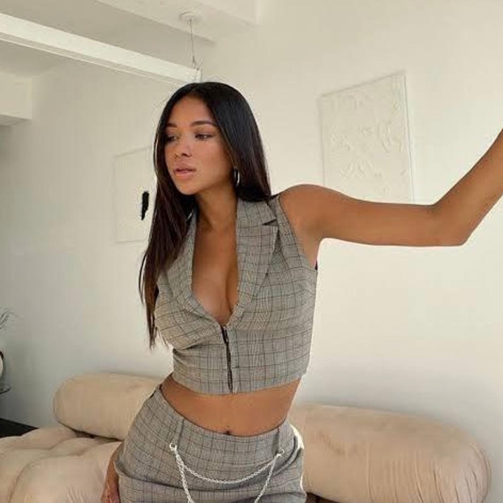 TIGER MIST Zoey plaid vest top